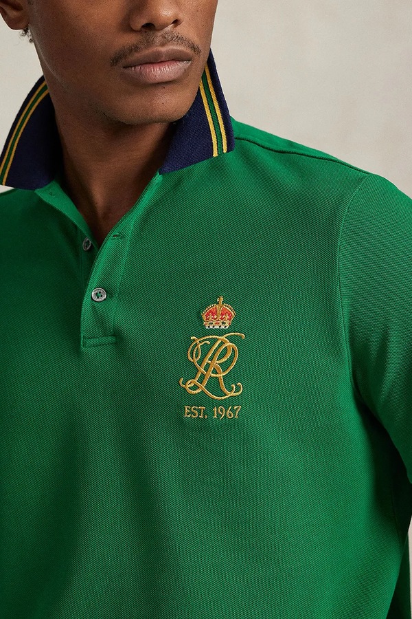 Бавовняне поло Polo Ralph Lauren колір зелений фото 4