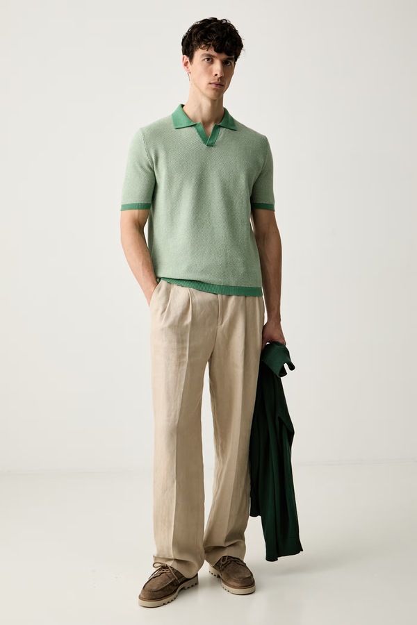 Поло мужское хлопковое United Colors of Benetton цвет зеленый
