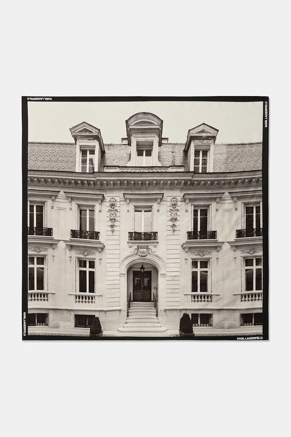 Шовкова хустка Karl Lagerfeld RSG MAISON колір чорний фото 2