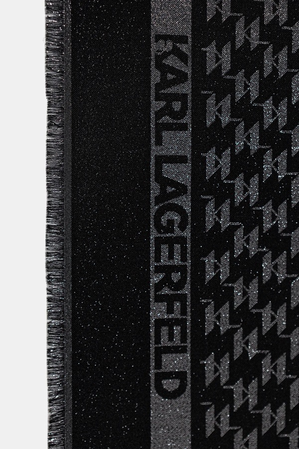 Хустка з додаванням шовку Karl Lagerfeld K/MONOGRAM колір чорний