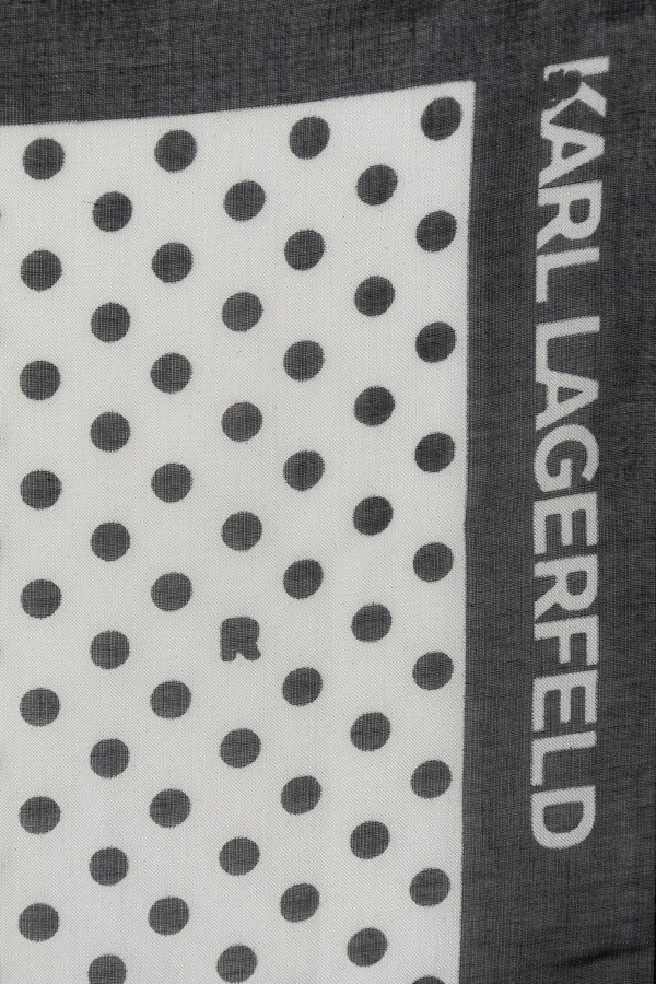 Хустка жіноча з додаванням шовку Karl Lagerfeld K/CIRCLE колір чорний