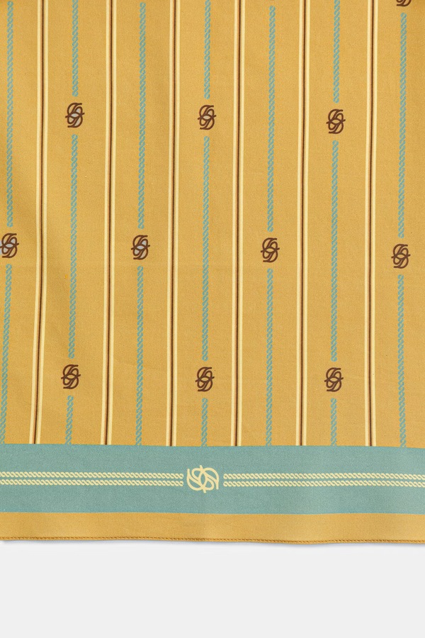 Платок на шею мужская хлопковая Drôle de Monsieur Rayure Monogramme цвет желтый
