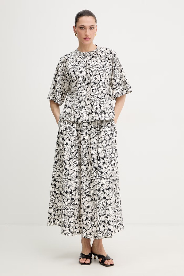 Хлопковая юбка Weekend Max Mara UOMO цвет белый