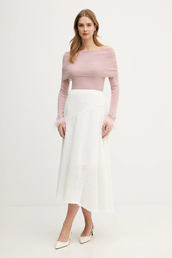 Асиметрична спідниця DKNY колір бежевий фото 2