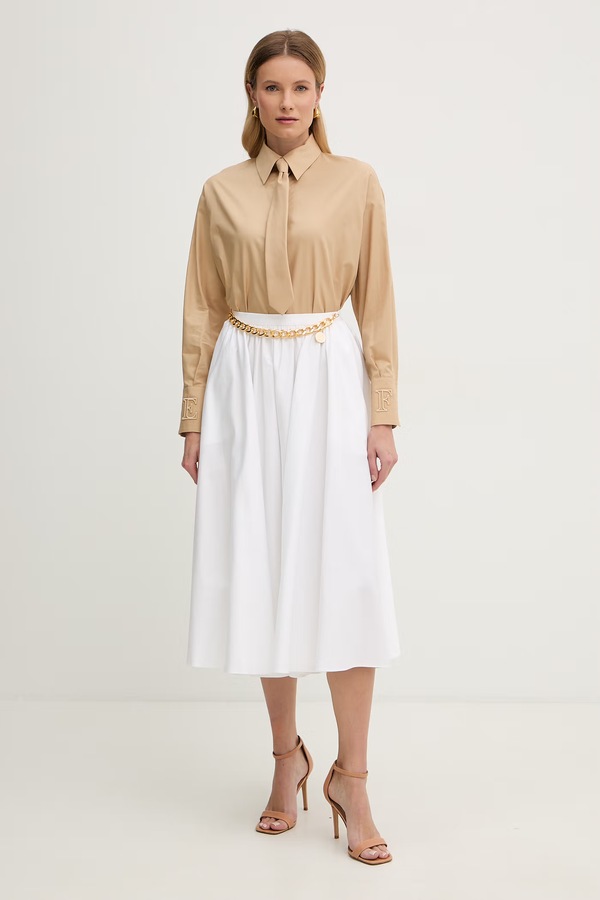 Спідниця Elisabetta Franchi колір бежевий