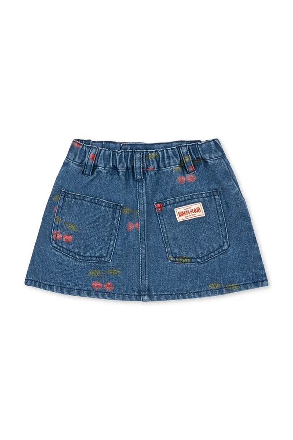 Юбка-трапеция джинсовая Konges Sløjd MAGOT PRINTED SKIRT GOTS цвет темно-синий фото 2