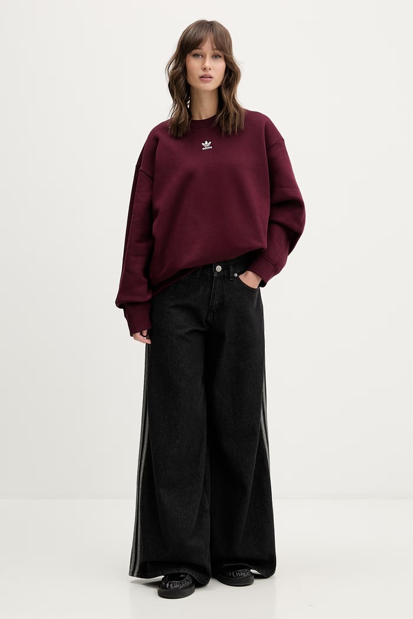 Джинсы wide leg женские adidas Originals Firebird цвет черный