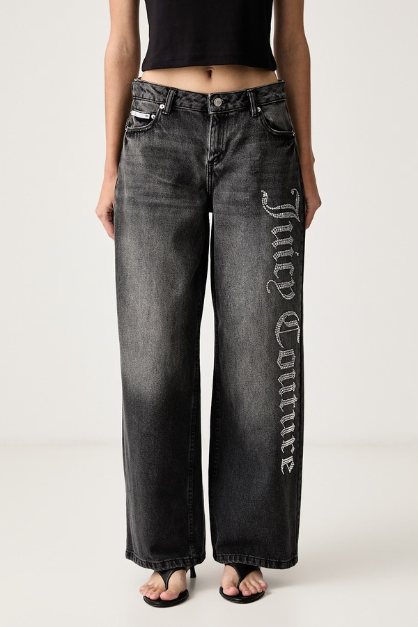 Джинси wide leg жіночі Juicy Couture Diamante колір сірий