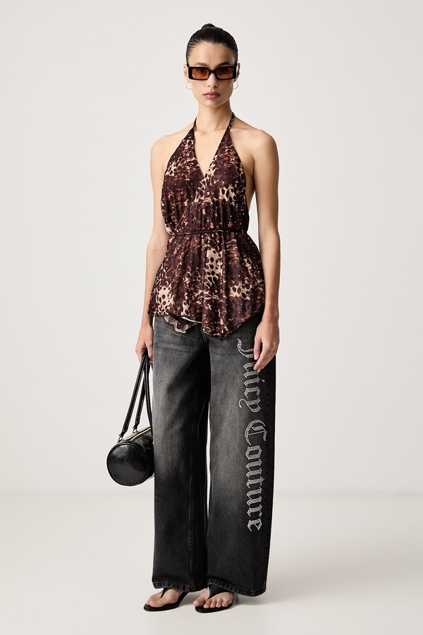 Джинси wide leg жіночі Juicy Couture Diamante колір сірий фото 2