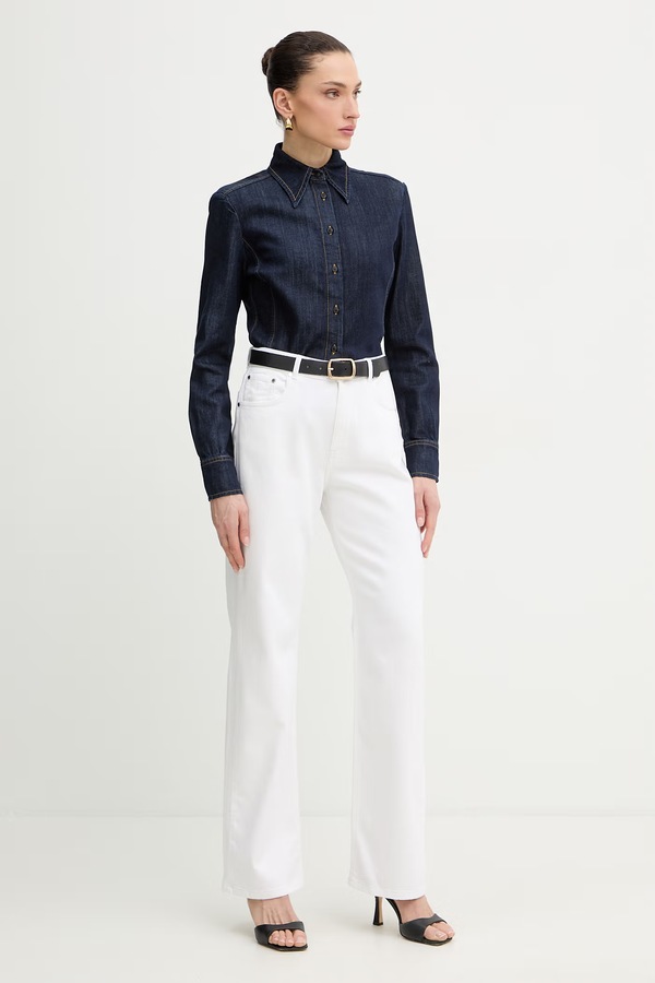 Джинси straight жіночі Trussardi колір білий фото 2