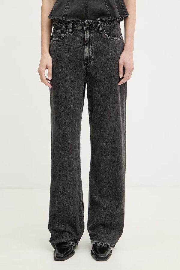 Джинси wide leg жіночі rag & bone Logan колір чорний