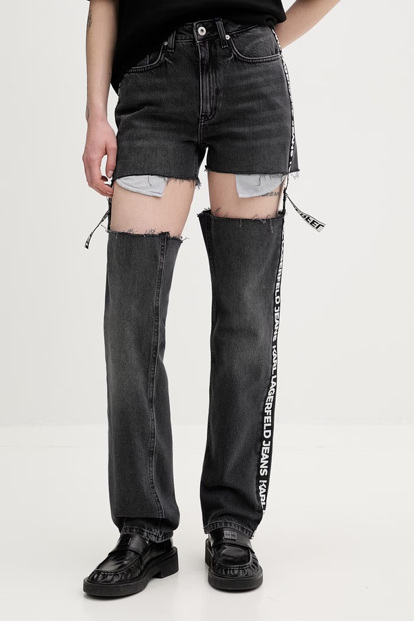 Джинси straight жіночі Karl Lagerfeld Jeans колір сірий