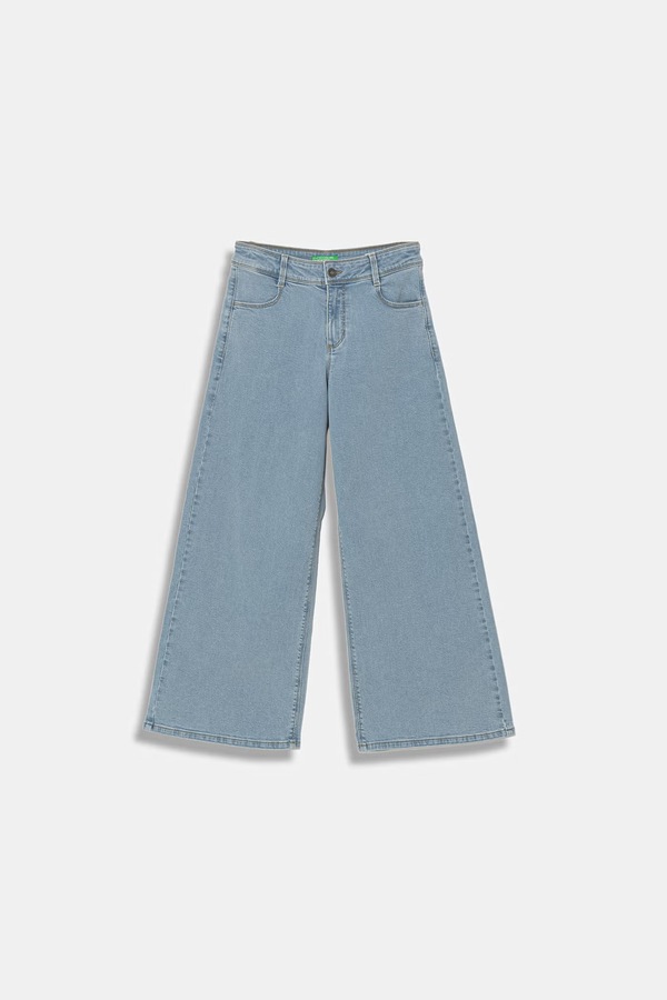 Джинси wide leg дитячі United Colors of Benetton колір блакитний
