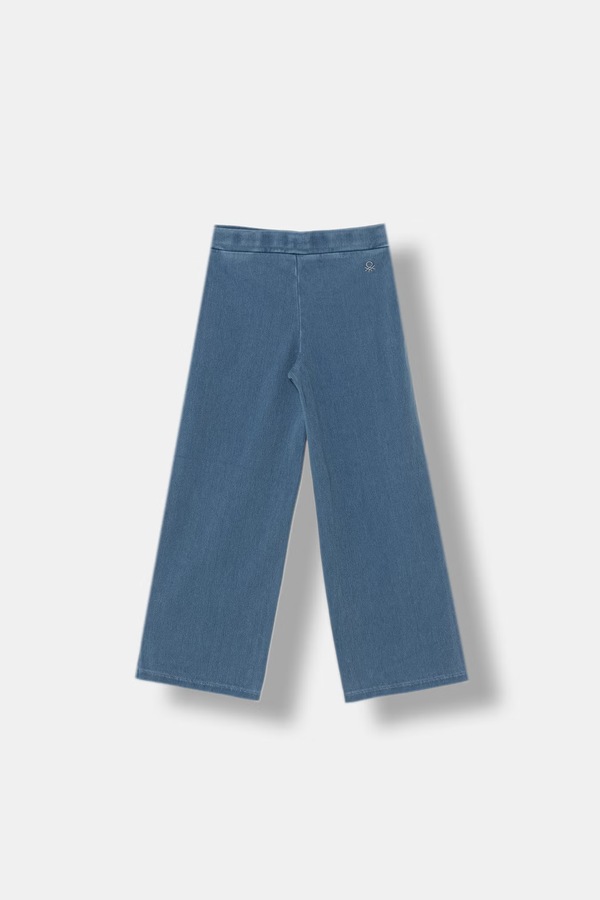 Брюки wide leg детские джинсовые United Colors of Benetton цвет голубой