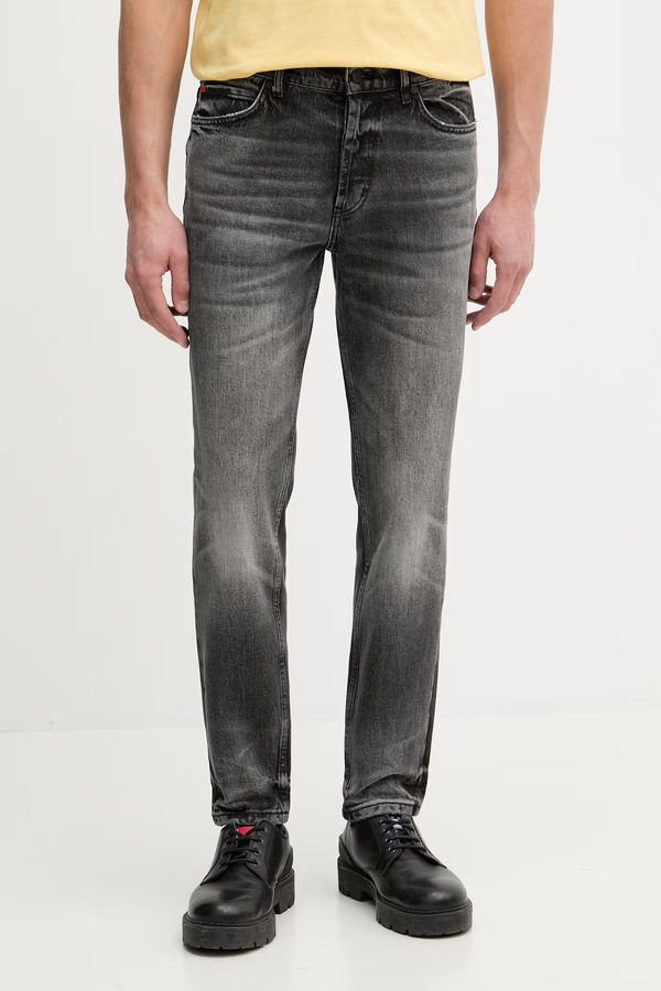 Джинси tapered чоловічі HUGO 634 колір сірий