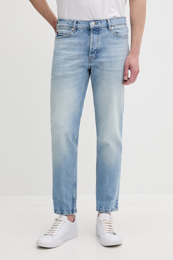 Джинси tapered чоловічі HUGO 634 колір блакитний