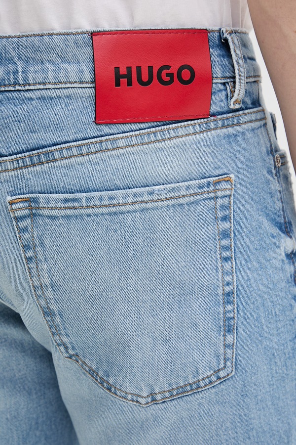 Джинси tapered чоловічі HUGO 634 колір блакитний фото 4