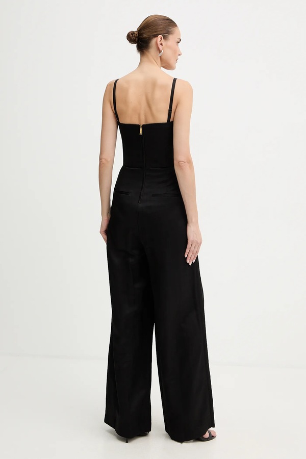 Комбінезон з додаванням льону Karl Lagerfeld TAILORED JUMPSUIT колір чорний фото 2