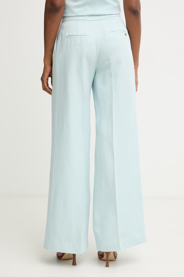 Штани wide leg жіночі з додаванням льону Marciano by Guess JANE колір бірюзовий фото 2
