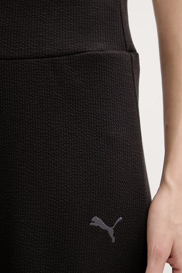 Спортивні штани жіночі з бавовною Puma Essential Elevated колір чорний фото 4