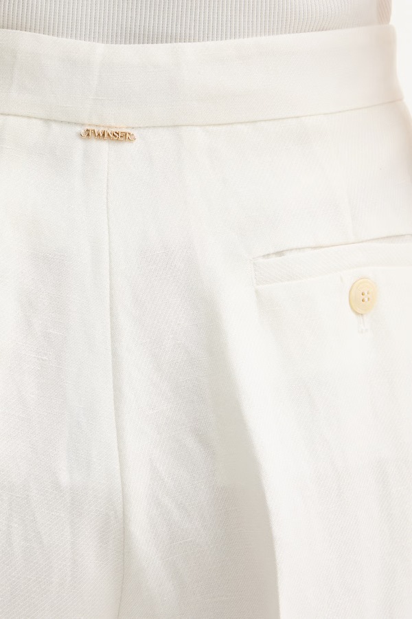 Штани з додаванням льону Twinset колір бежевий фото 4