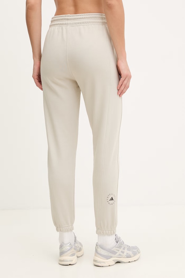 Спортивні штани жіночі бавовняні adidas by Stella McCartney колір бежевий фото 3