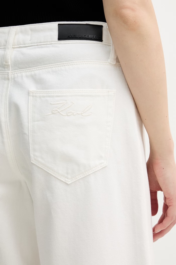 Джинси wide leg жіночі Karl Lagerfeld колір бежевий фото 4