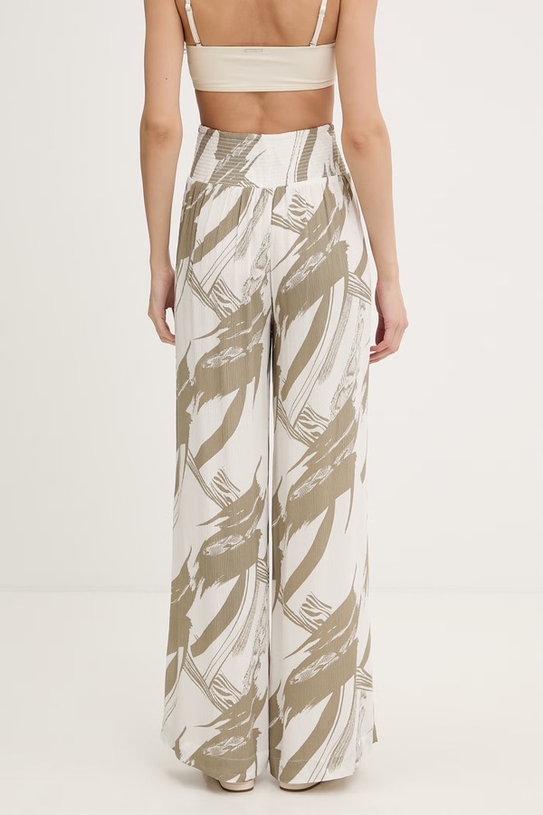 Штани wide leg жіночі DKNY колір зелений фото 3