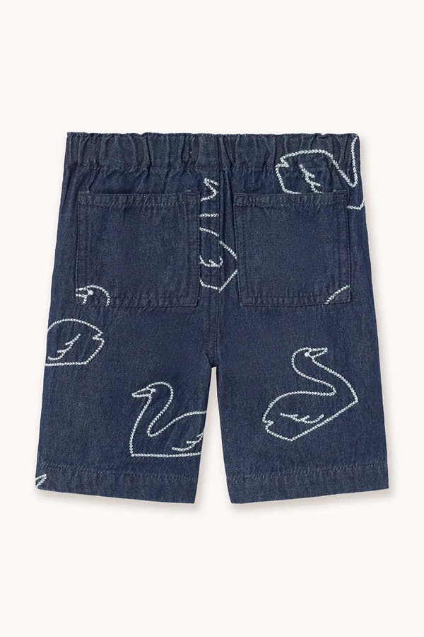Дитячі бавовняні штани Tinycottons BIG SWANS BABY PANT колір синій