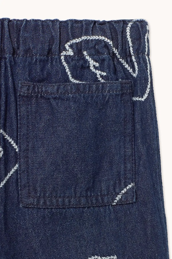 Дитячі бавовняні штани Tinycottons BIG SWANS BABY PANT колір синій фото 2