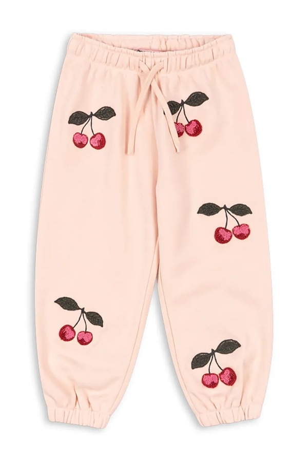 Дитячі спортивні штани Konges Sløjd LOU TERRY SWEAT PANTS OCS колір рожевий