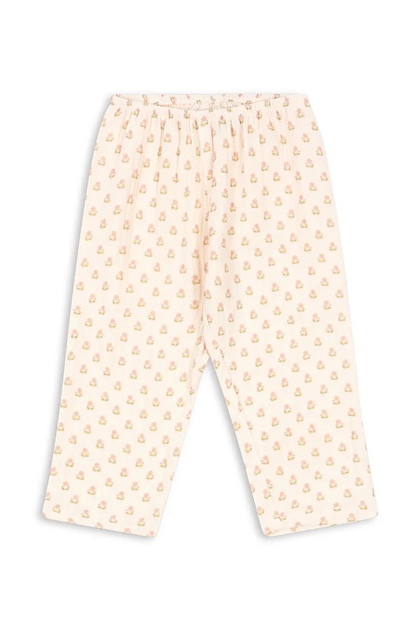 Дитячі бавовняні штани Konges Sløjd COCO PANTS GOTS колір бежевий