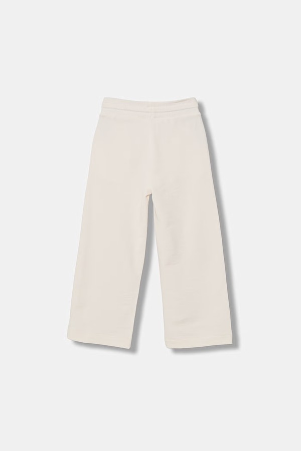 Брюки wide leg детские хлопковые United Colors of Benetton цвет бежевый