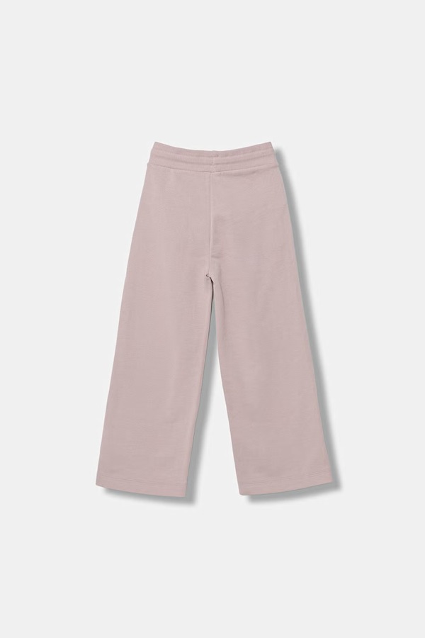 Брюки wide leg детские хлопковые United Colors of Benetton цвет розовый