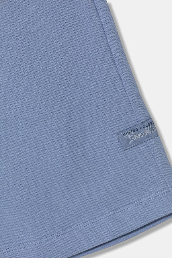 Штани wide leg дитячі бавовняні United Colors of Benetton колір блакитний фото 2