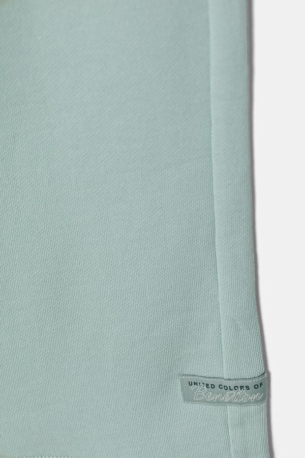 Штани wide leg дитячі бавовняні United Colors of Benetton колір бірюзовий фото 2