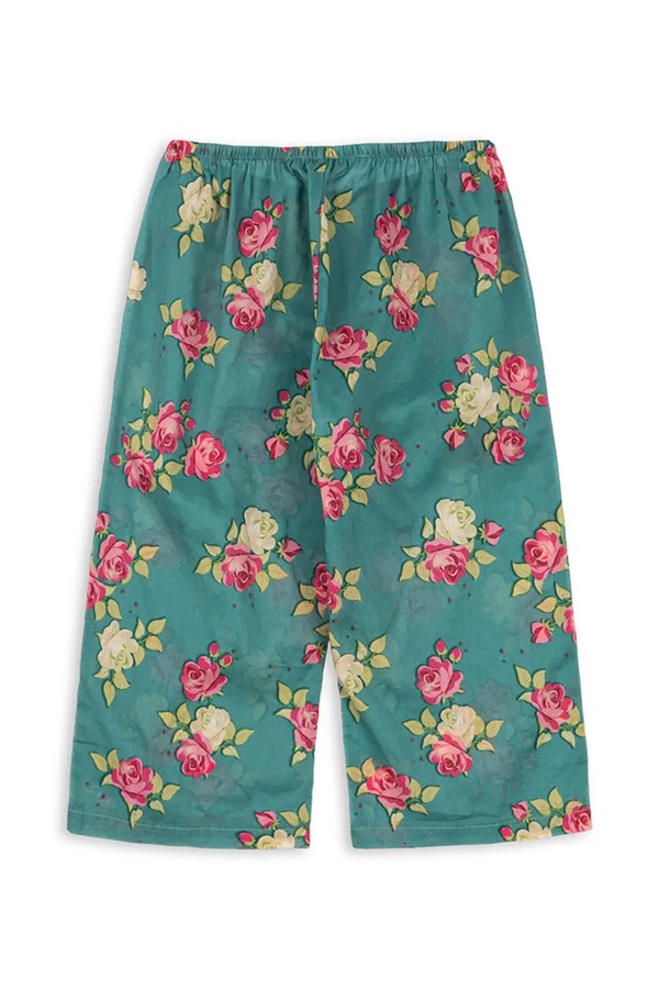 Штани дитячі бавовняні Konges Sløjd VIOLA FRILL PANTS GOTS колір зелений фото 2