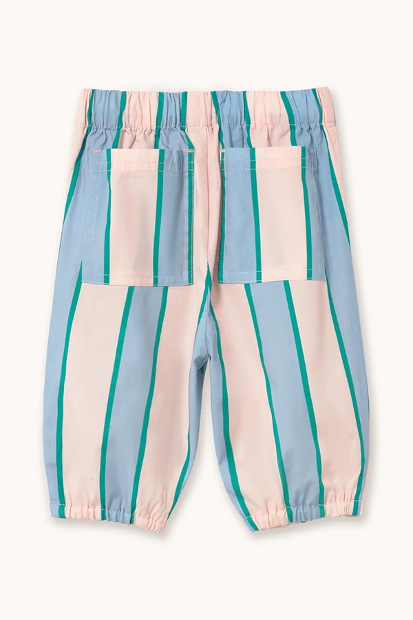 Дитячі бавовняні штани Tinycottons RETRO STRIPES POPLIN BABY PANT колір рожевий