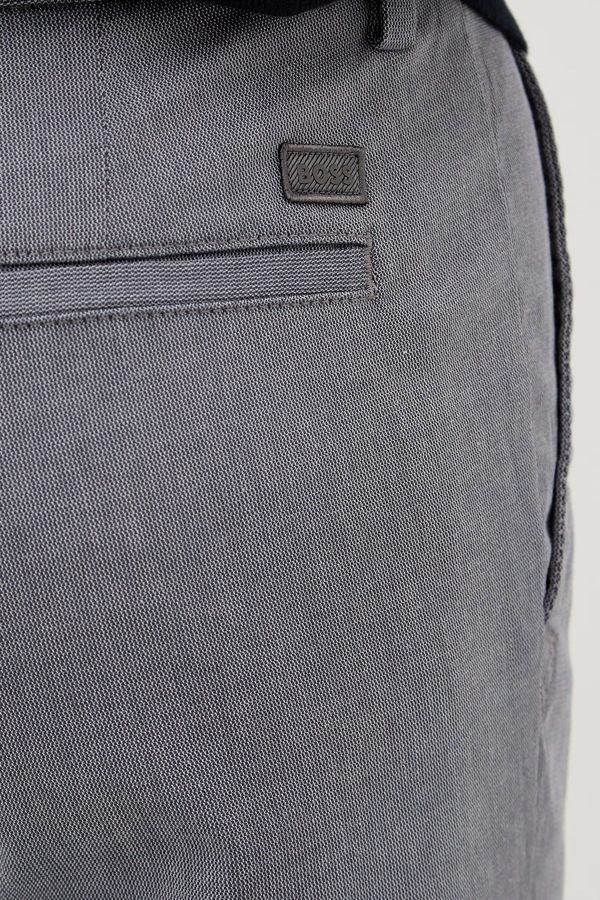 Штани slim fit чоловічі з бавовною BOSS H-Kaiton1 колір сірий фото 4