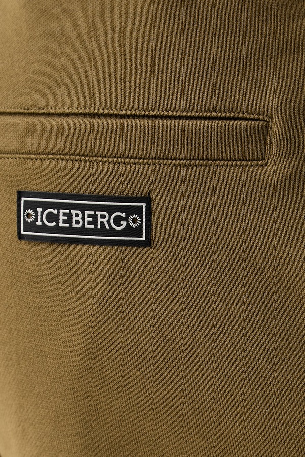 Спортивні штани жіночі бавовняні Iceberg колір зелений фото 4