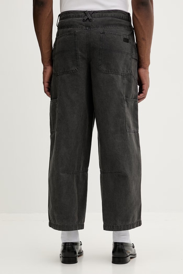Брюки wide leg мужские хлопковые AllSaints JACKSON цвет черный фото 2