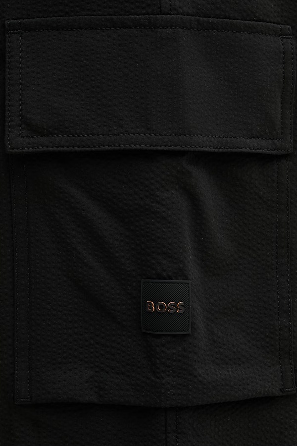 Штани cargo чоловічі BOSS Orange колір чорний фото 4