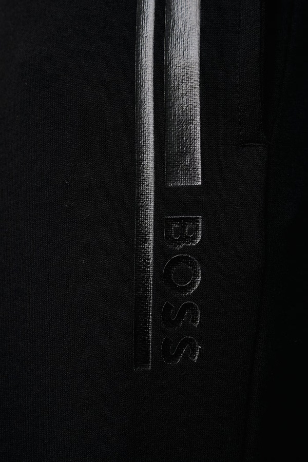 Спортивні штани чоловічі бавовняні BOSS колір чорний фото 4