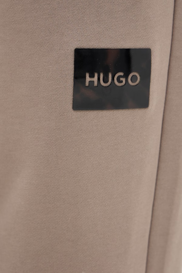 Бавовняні спортивні штани HUGO Daylony колір бежевий фото 4