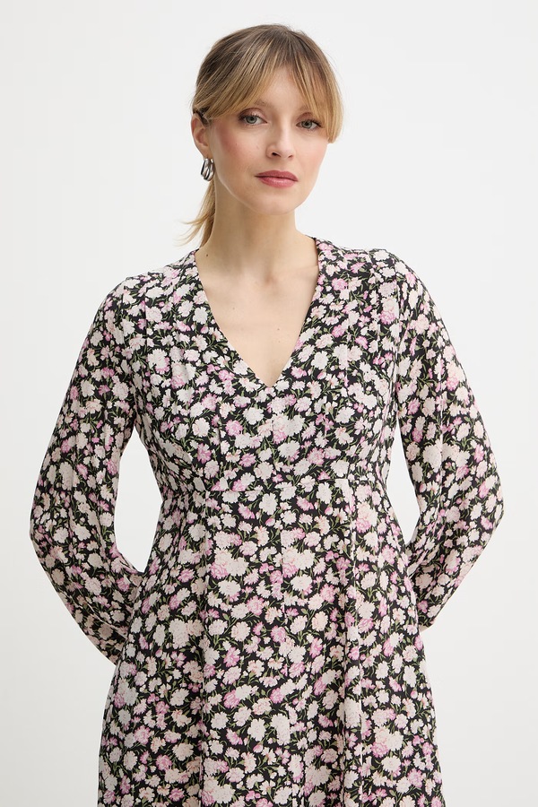 Шовкова сукня Weekend Max Mara QUIZ колір чорний фото 4