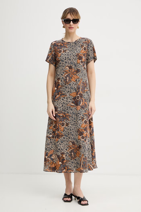 Шелковая платье Weekend Max Mara CRESPO цвет синий