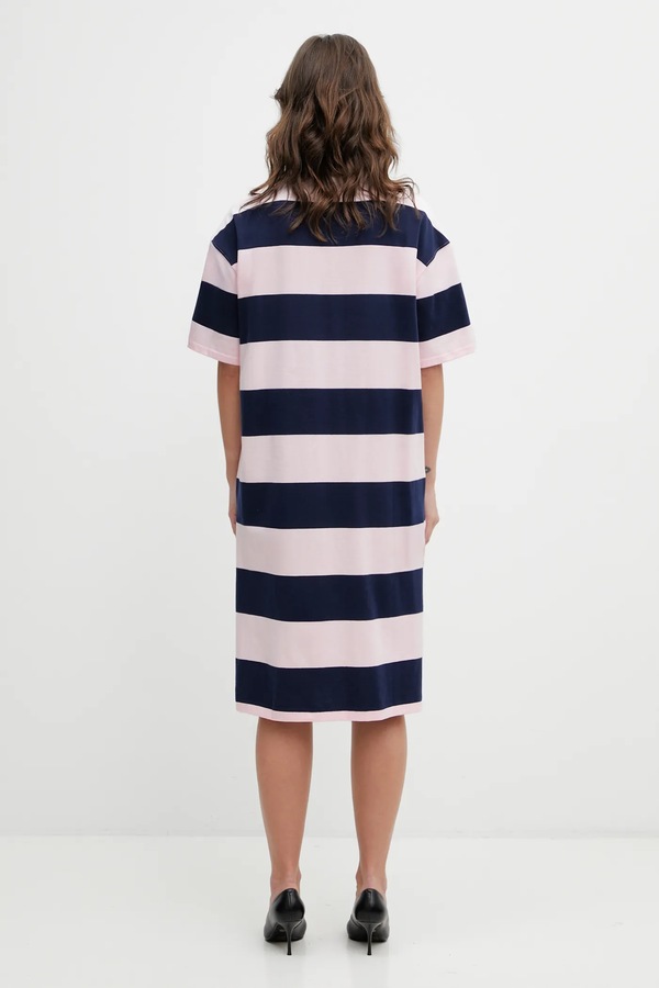 Бавовняна сукня coperni Striped Polo колір рожевий фото 2