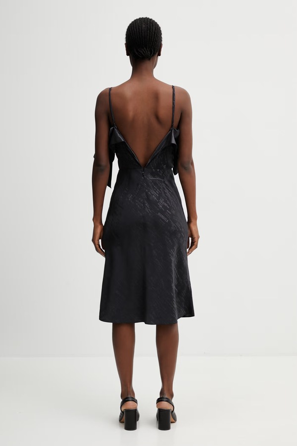 Асиметрична сукня MM6 Maison Margiela колір чорний фото 2