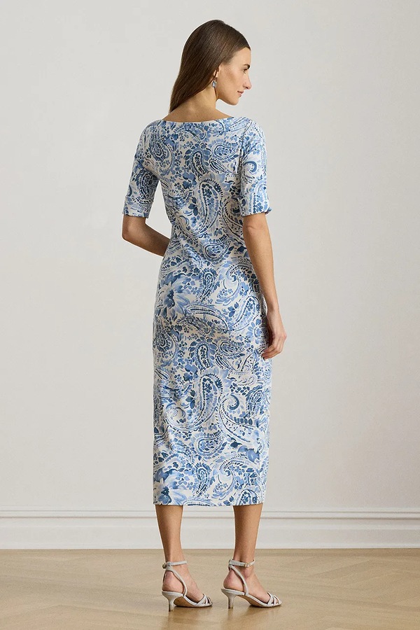 Сукня бавовняна Lauren Ralph Lauren колір блакитний