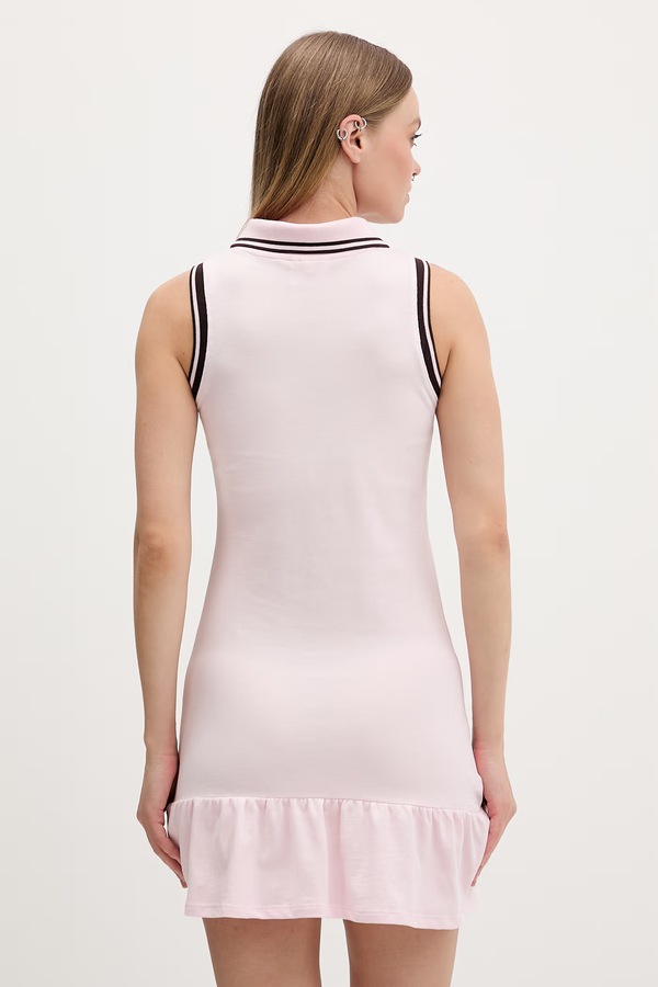 Літня сукня бавовняна Juicy Couture PEPLUM DRESS колір рожевий фото 2